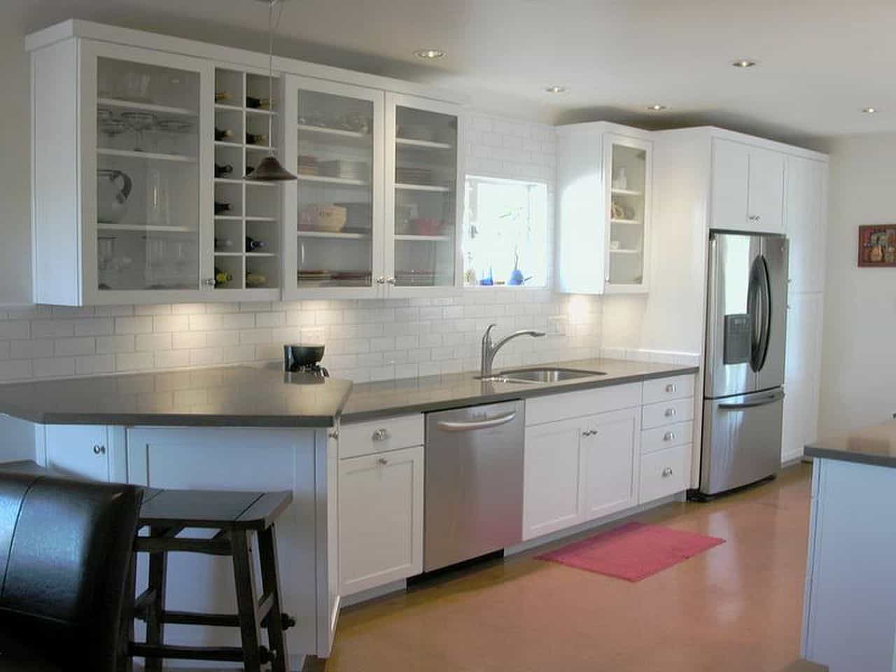White Kitchen Cabinets with Stainless Steel Appliances