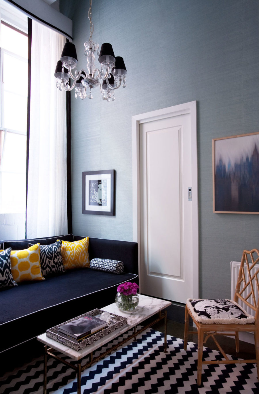Blue Living Room Wallpaper Modern House