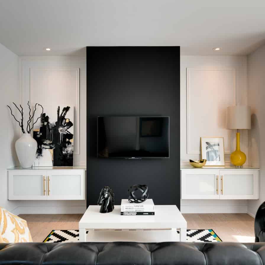 Black TV Wall Design 