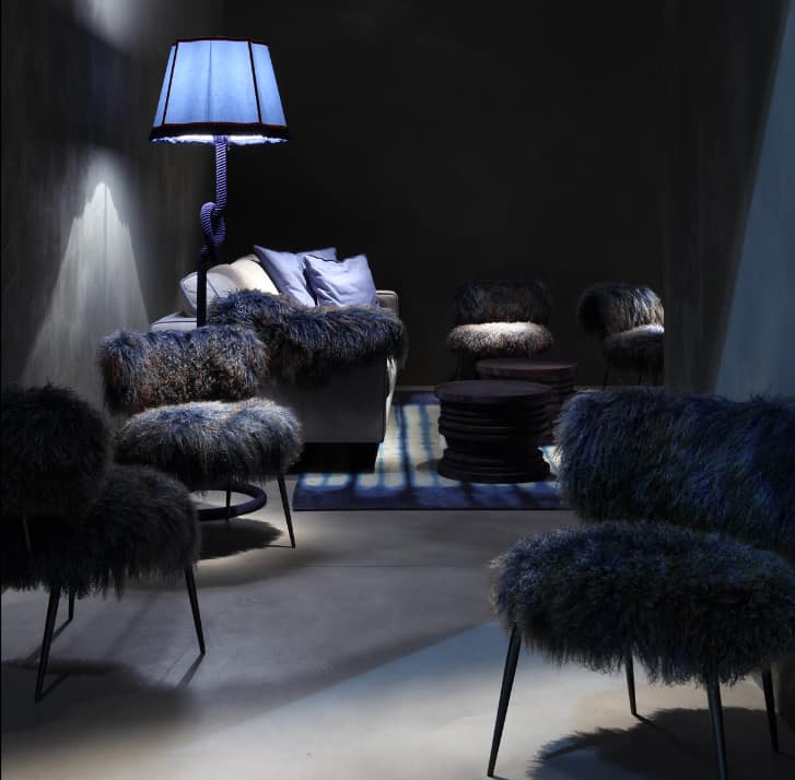 Faux fur furniture from baxter by paola navone nepal for Baxter paola navone