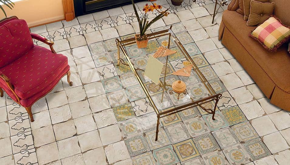 25 Beautiful Tile Flooring Ideas for Living Room, Kitchen and ...  View in gallery vintage-floor-tile-look-le-civilta-eco-ceramica.