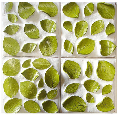 Nature Inspired Ceramic Tile - Leaves Pattern Tiles in 3D ...