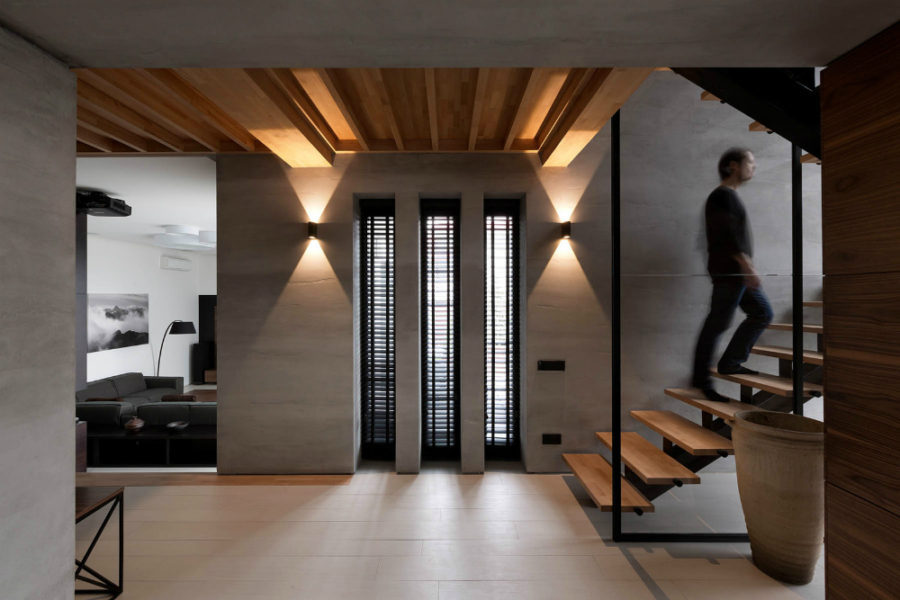 Black shutters in house by NOTT Design Studio