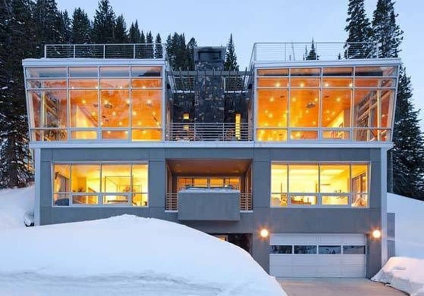 Modern glassy mansion