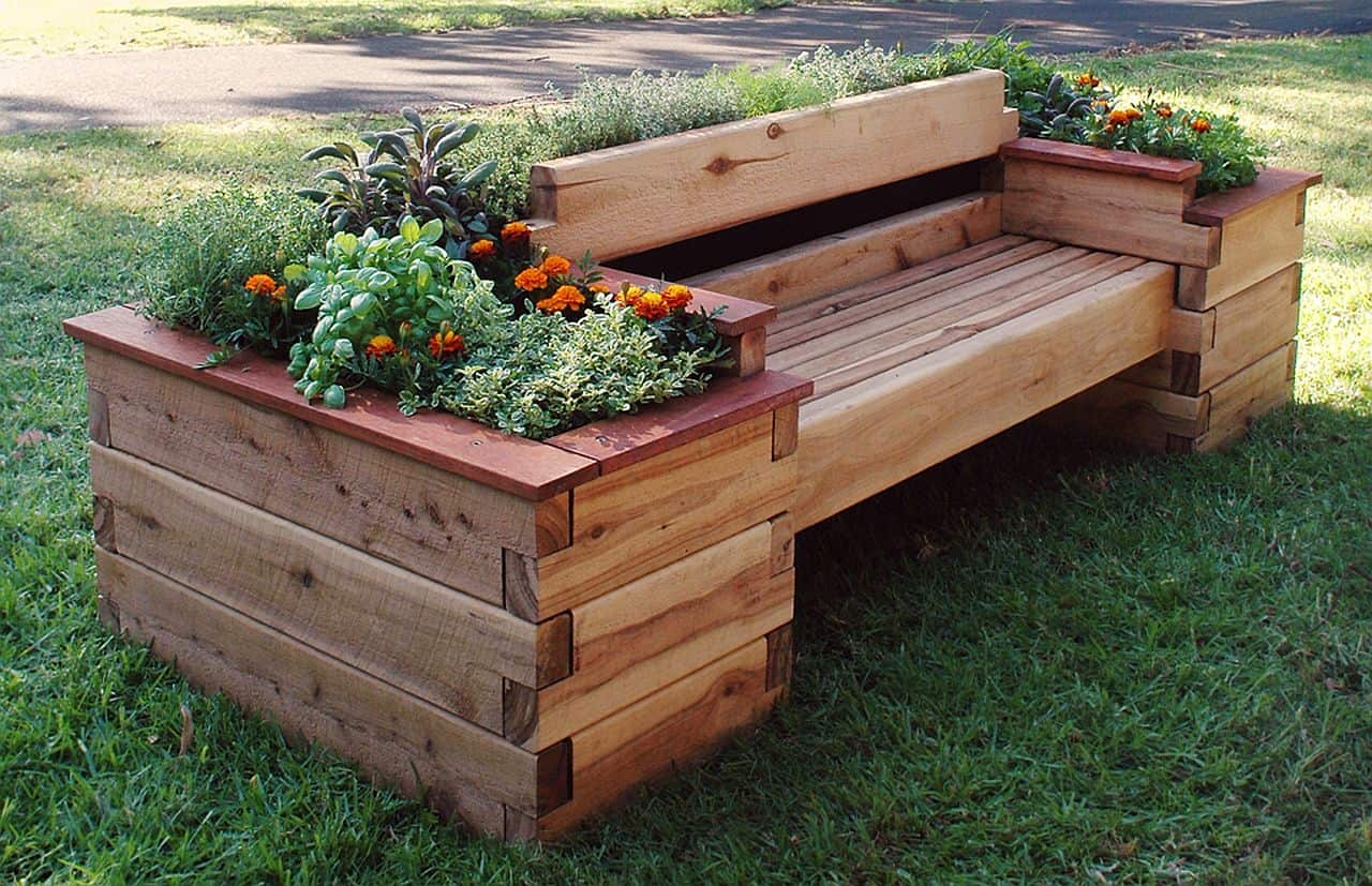 Raised Garden Bed Bench