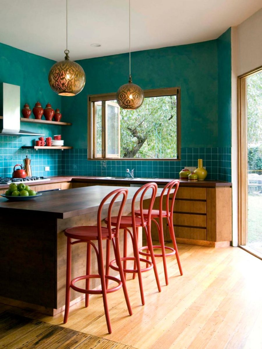 Red Teal and Gold Accent Combination