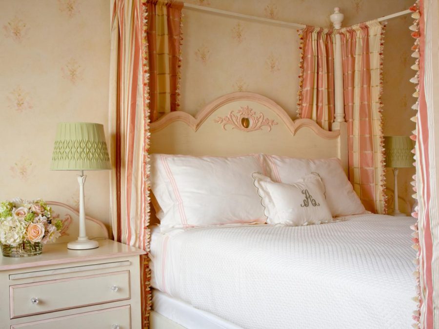 peach and cream bedroom