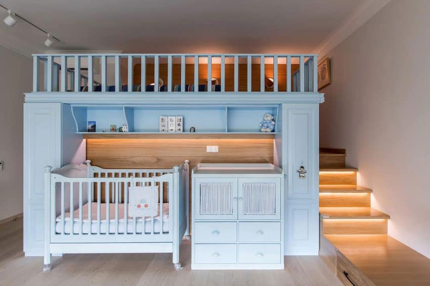 Baby crib, station, and bedroom platform