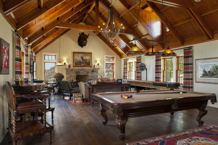 Living room features a pool table