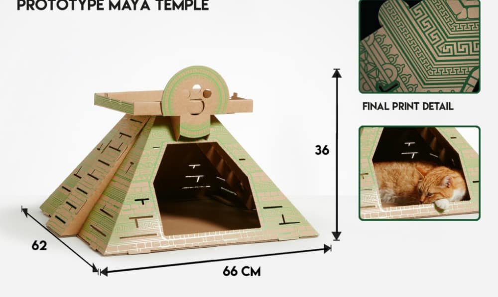 Maya Temple cat bed by Poopy Cat