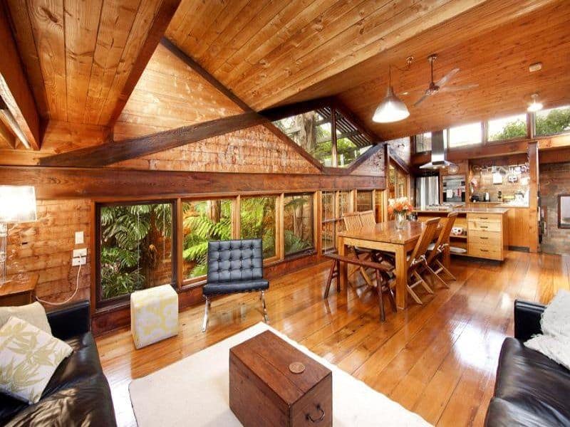 Melbourne warehouse attic design in wood