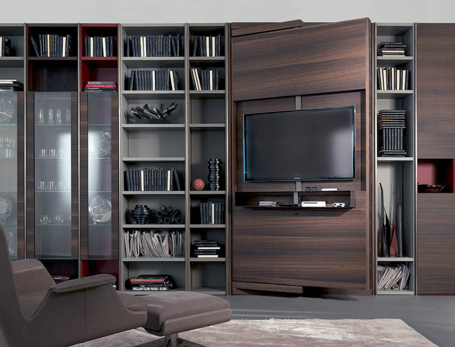 44 Modern Tv Stand Designs For Ultimate, Tv Console With Bookshelves