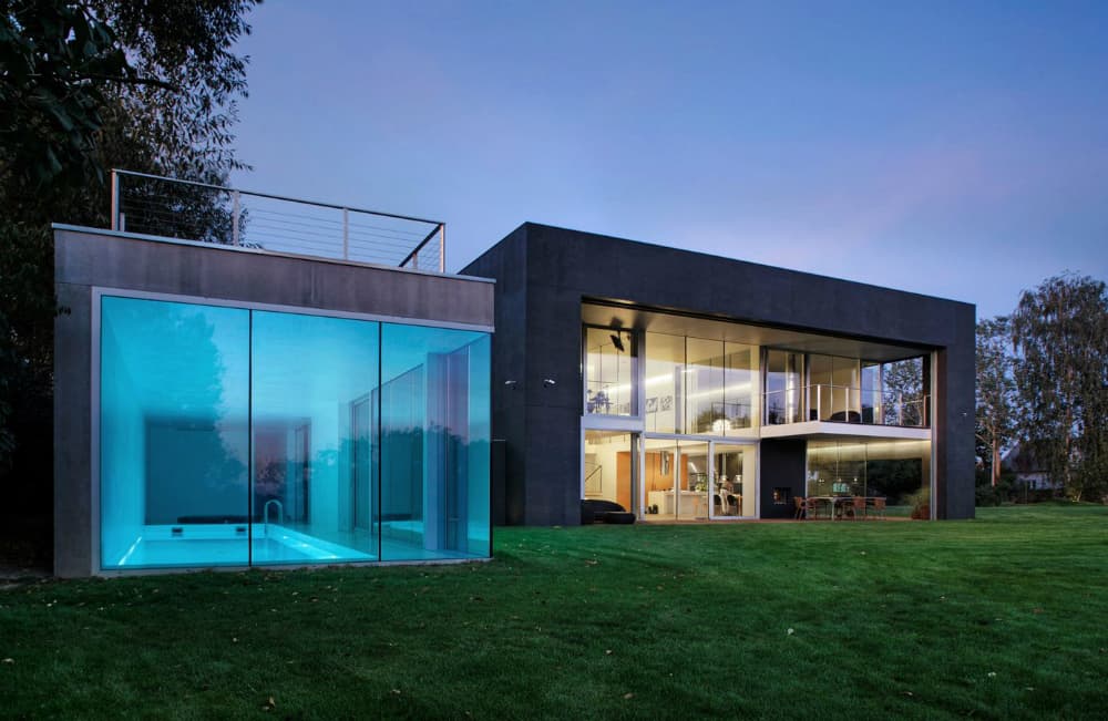 Safe House in Poland with a glass indoor pool