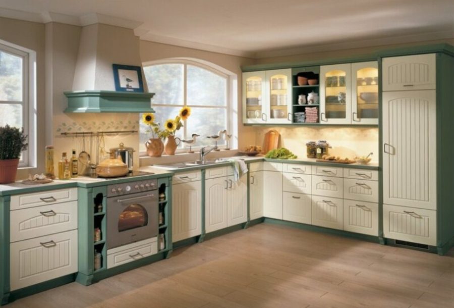 Retro Two Tone Kitchen Cabinets