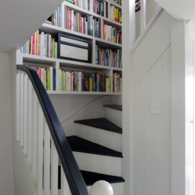 Tiny bookshelf staircase