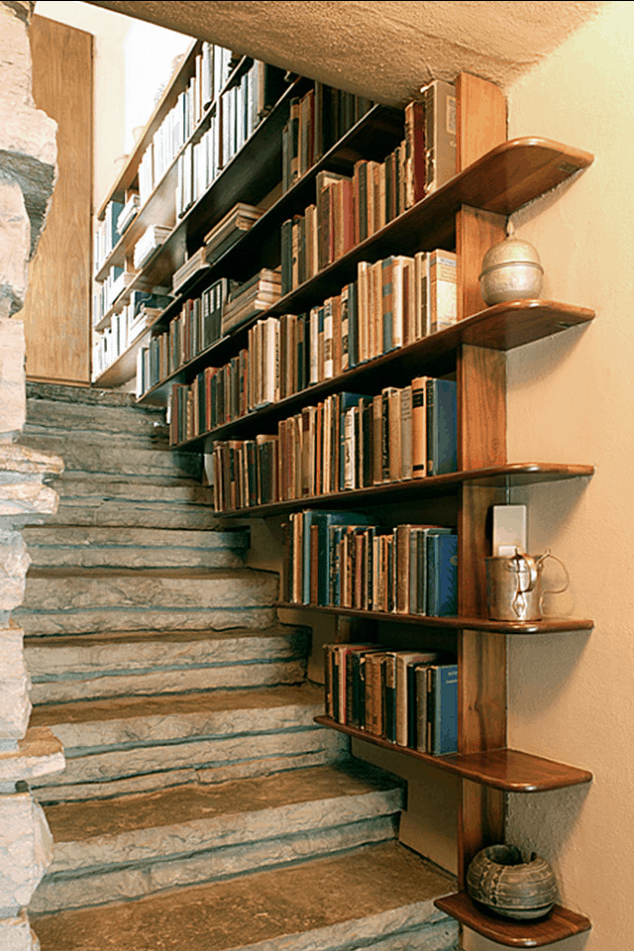 Stairs Into An Amazing Bookshelf Library, Metal Spiral Staircase Bookcase