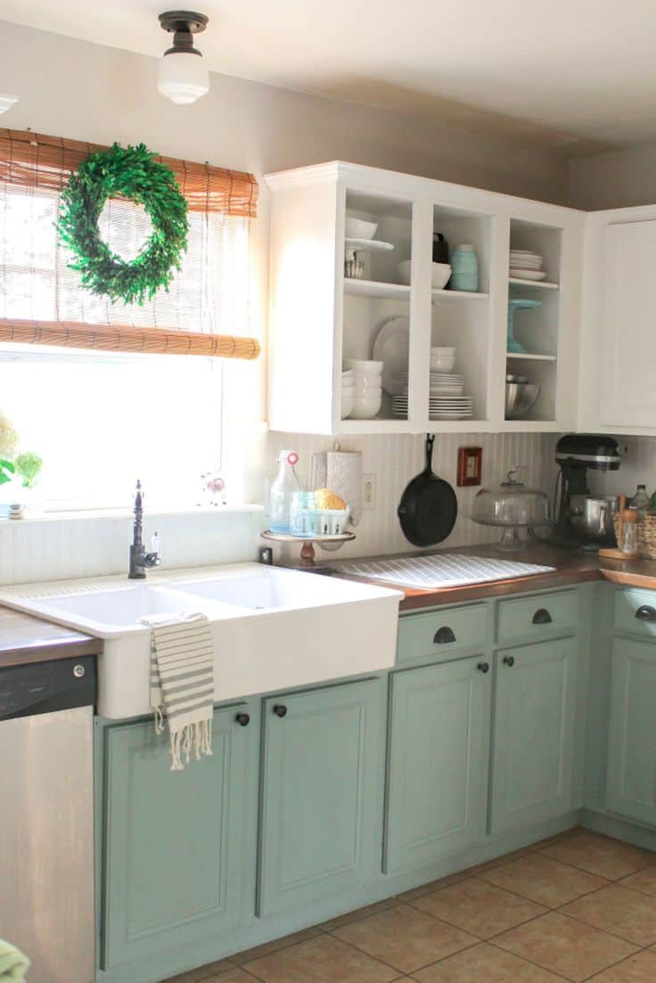 Two Tone Kitchen Cabinets Green And White view in gallery two tone kitchen cabinets