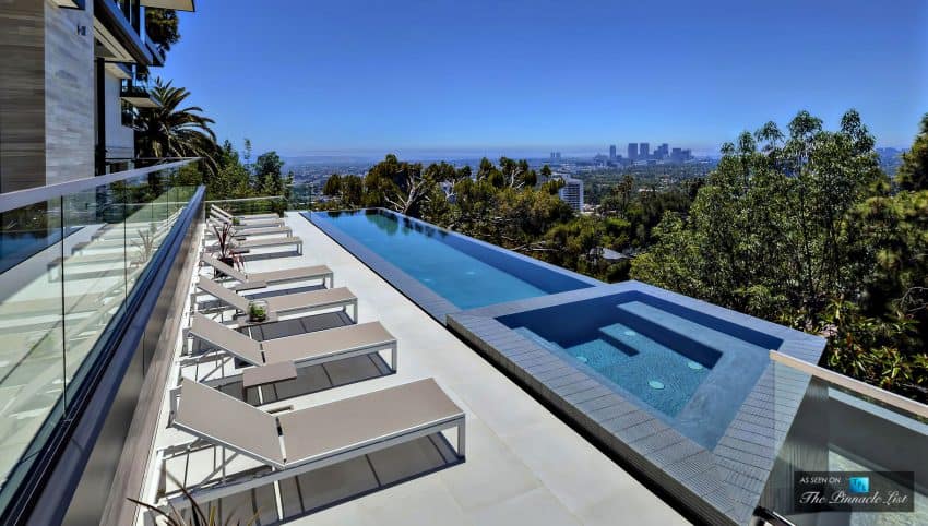 Cantilevered infinity pool offers breathtaking views Luxury Personified: $15 Million Residence in West Hollywood