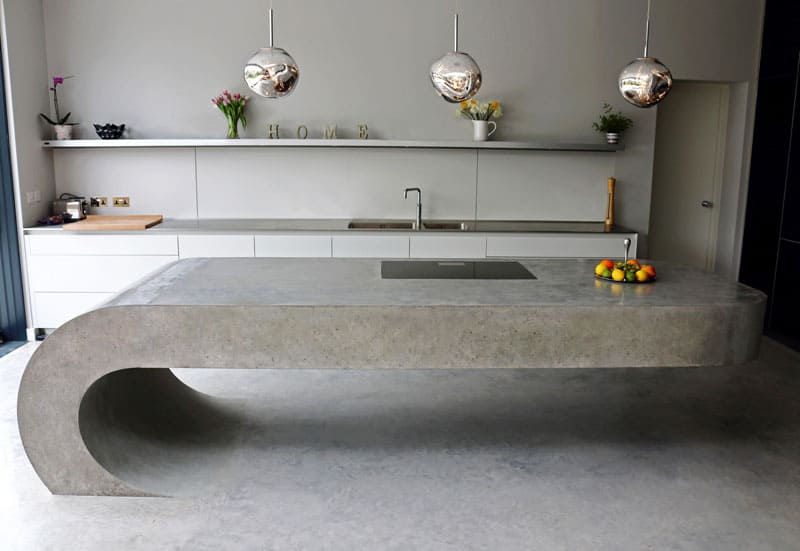 Concrete kitchen island