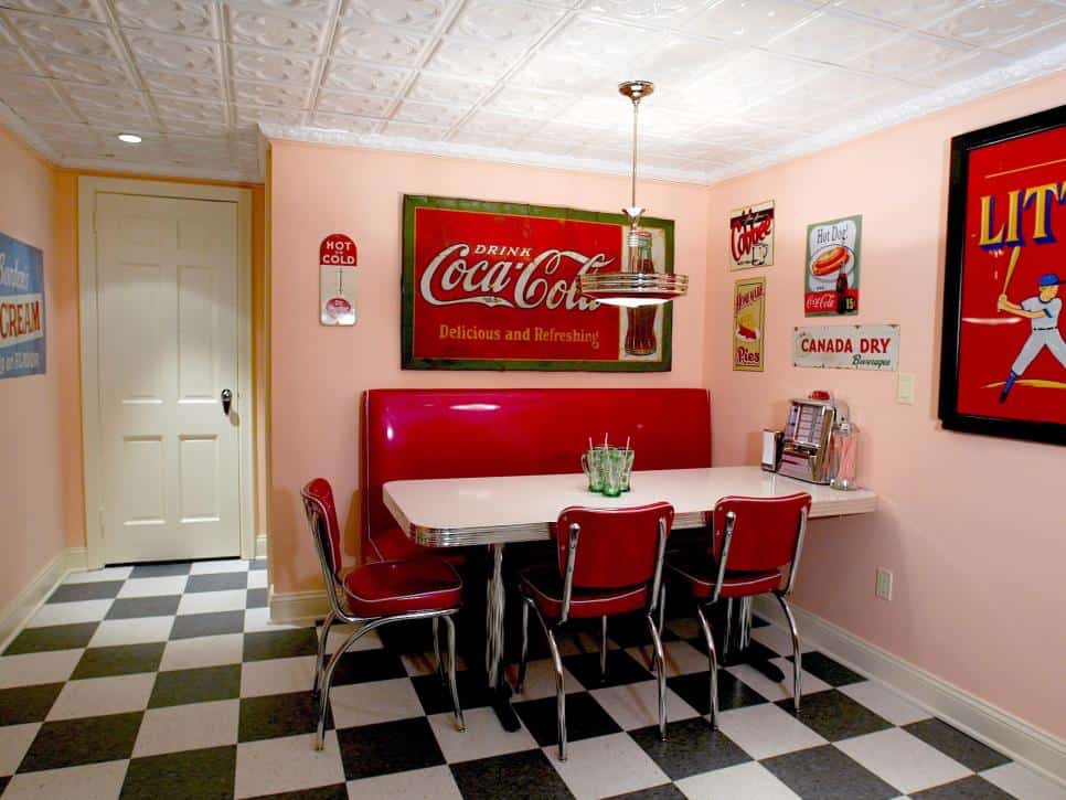 Home diner in the basement by Nancy Leffler Mikulich