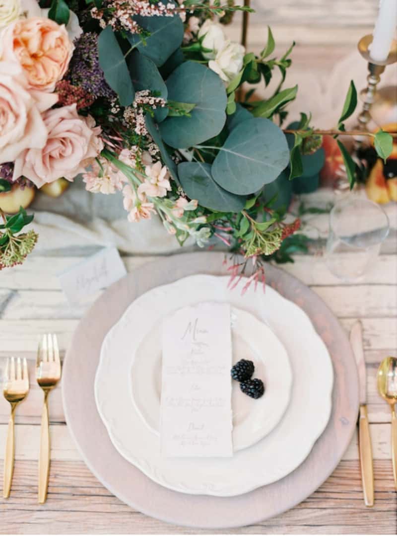 Pastel wedding table setting