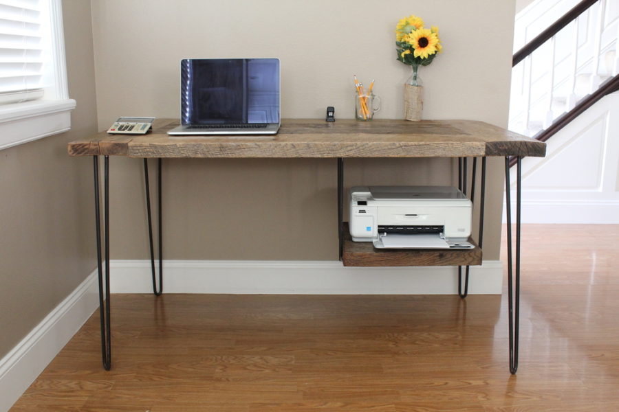 Eco Friendly With A Reclaimed Wood Desk, Distressed Wood Home Office Desk