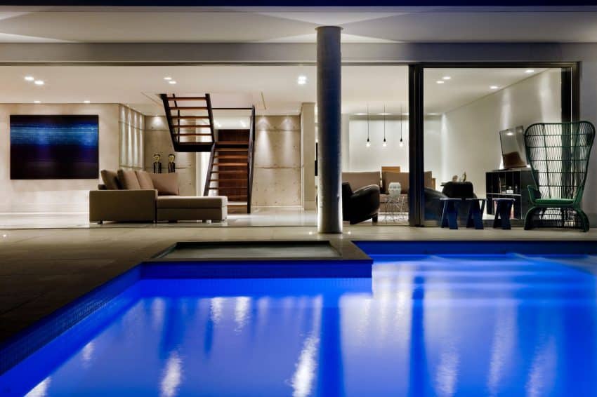 Swimming pool entry leads directly into the living room