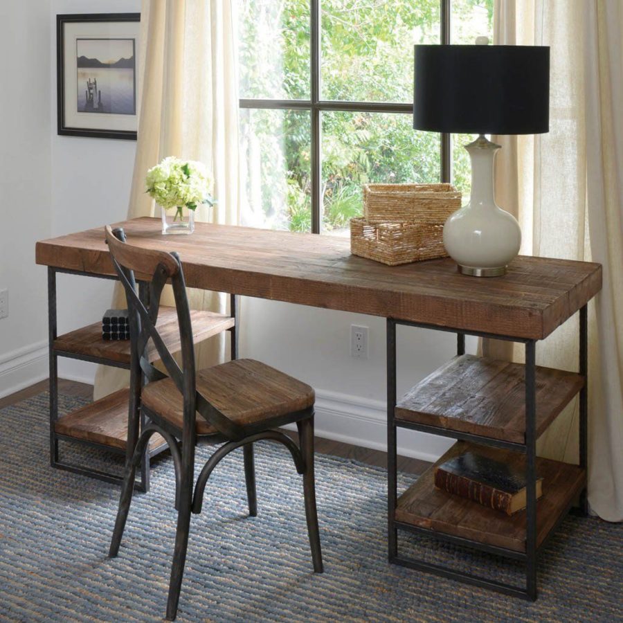 industrial reclaimed wood desk 900x900 Luxury Offices: Beautifully Reclaimed Wooden Desks