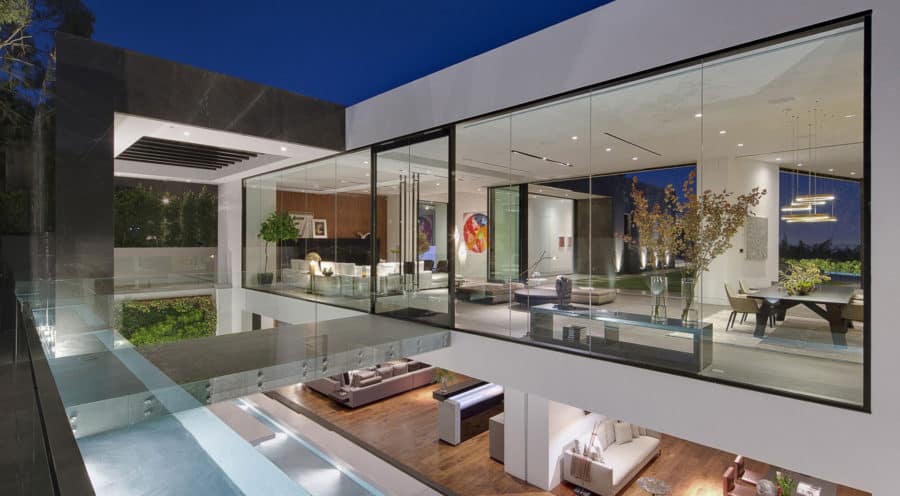 Elevated glass house