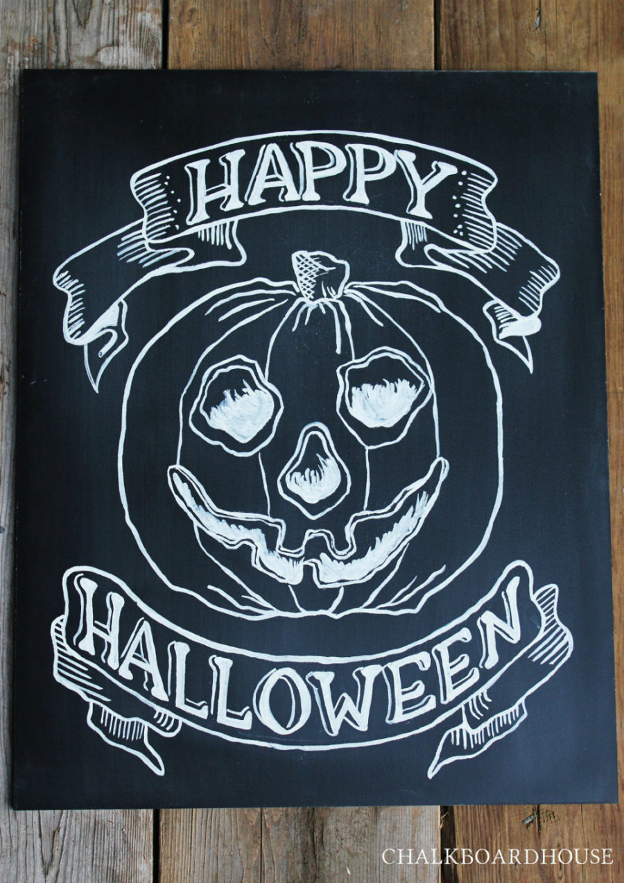 Happy Halloween chalkboard art