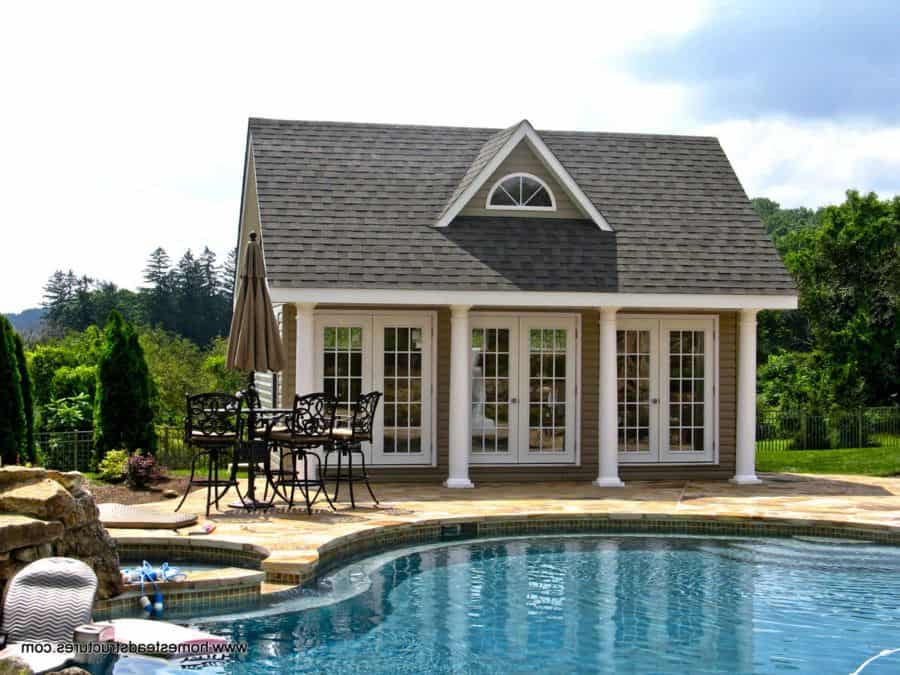 Traditional style house with beautiful pool