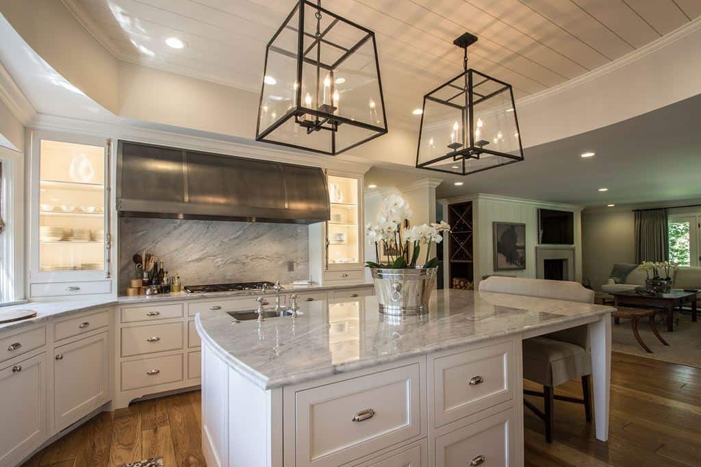 marble countertop and backsplash kitchen