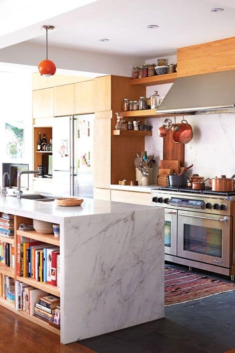 marble kitchen island and countertops