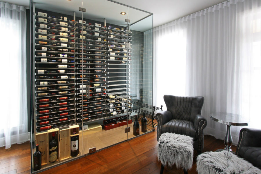 Living room wine case