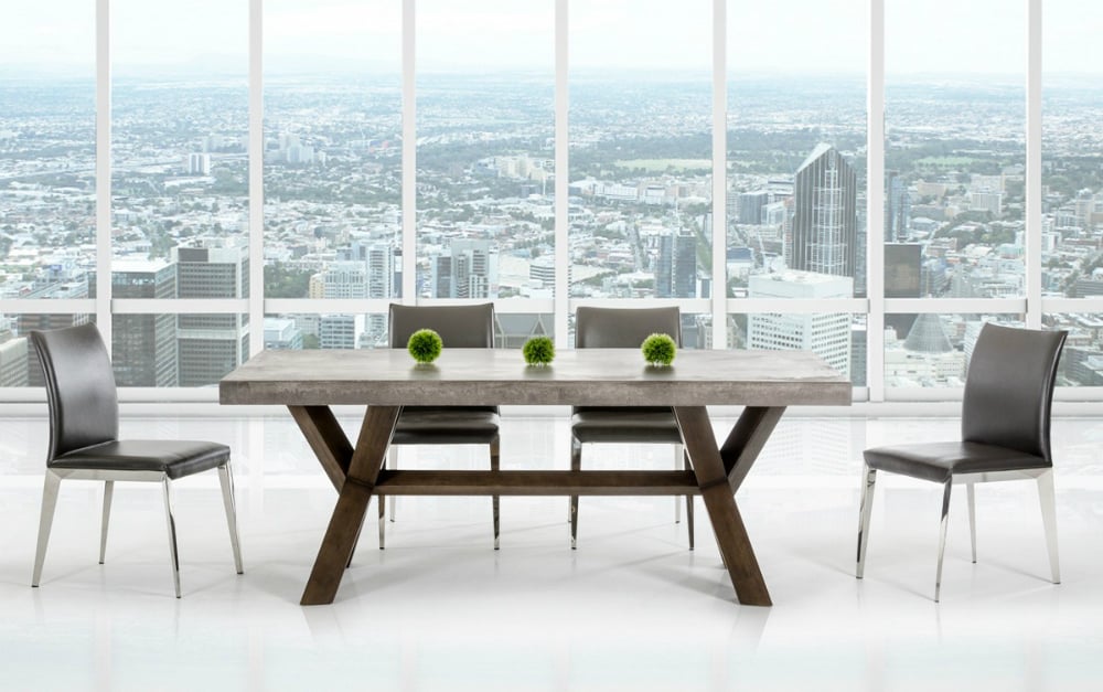 Modrest Urban Concrete Rectangular Dining Table