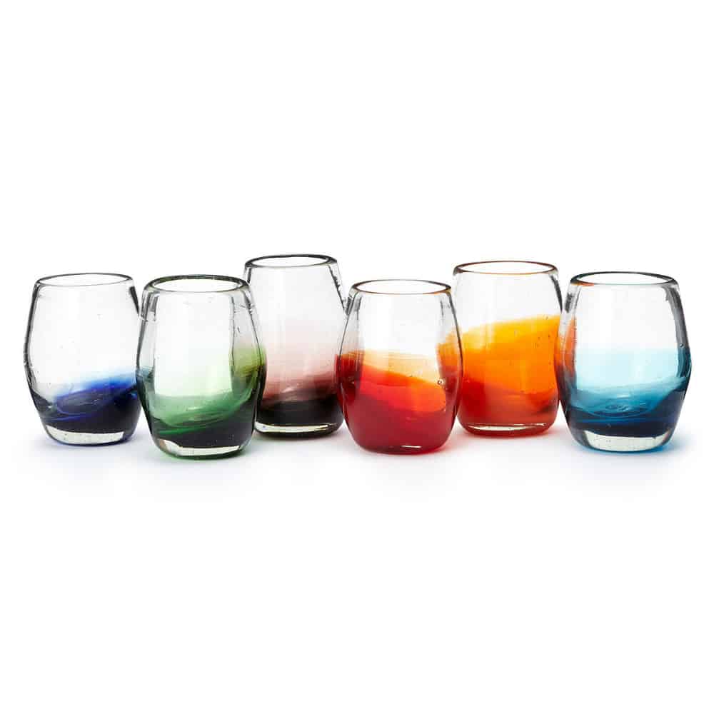 Multicolor Ombre Stemless Wine Glasses