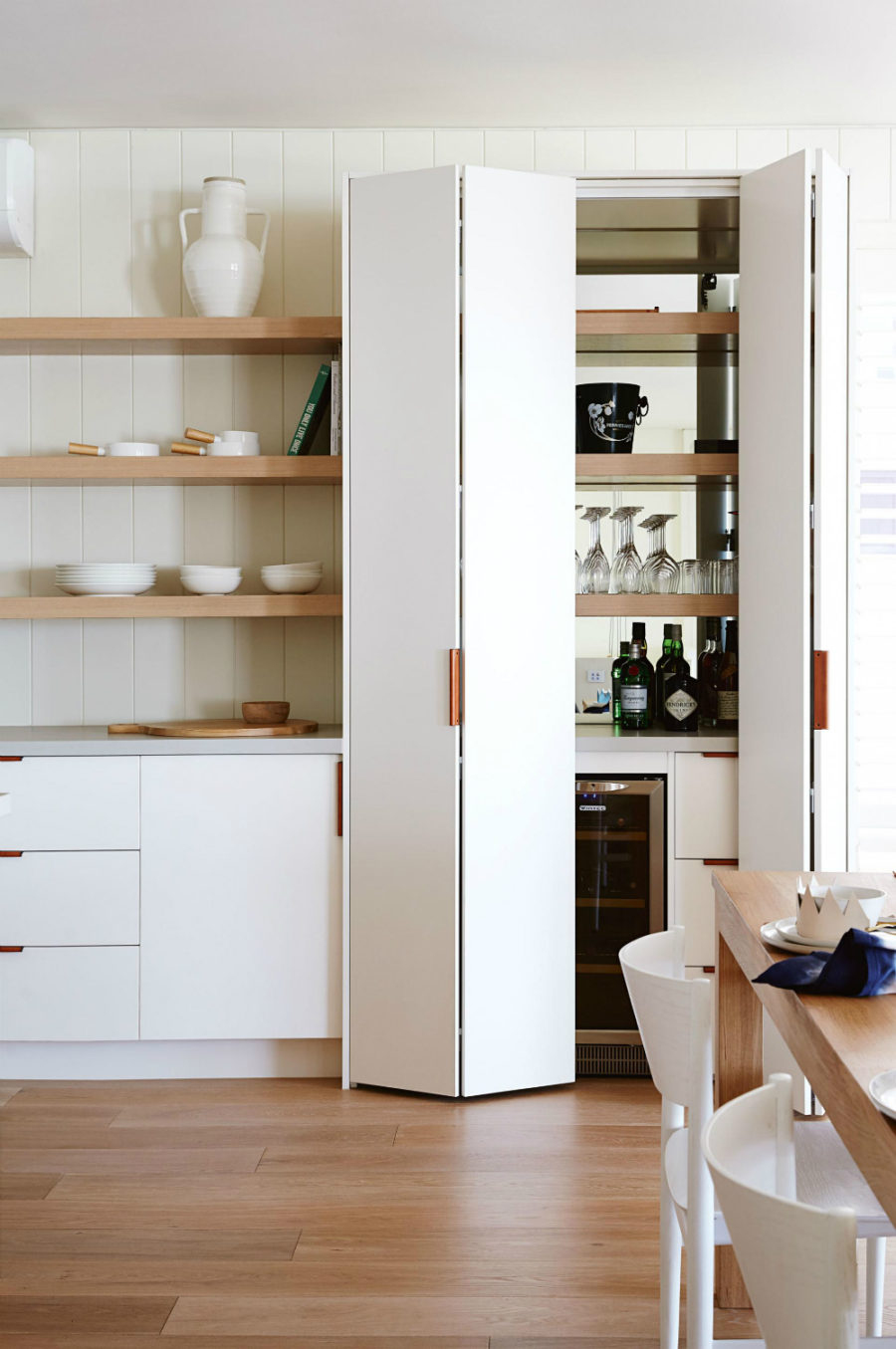 Sleek kitchen pantry