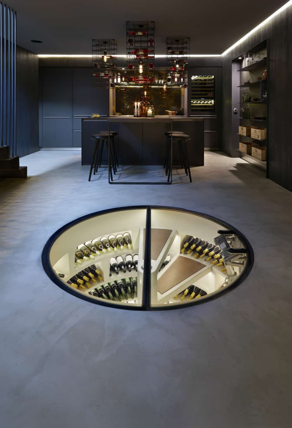 Spiral wine cellar