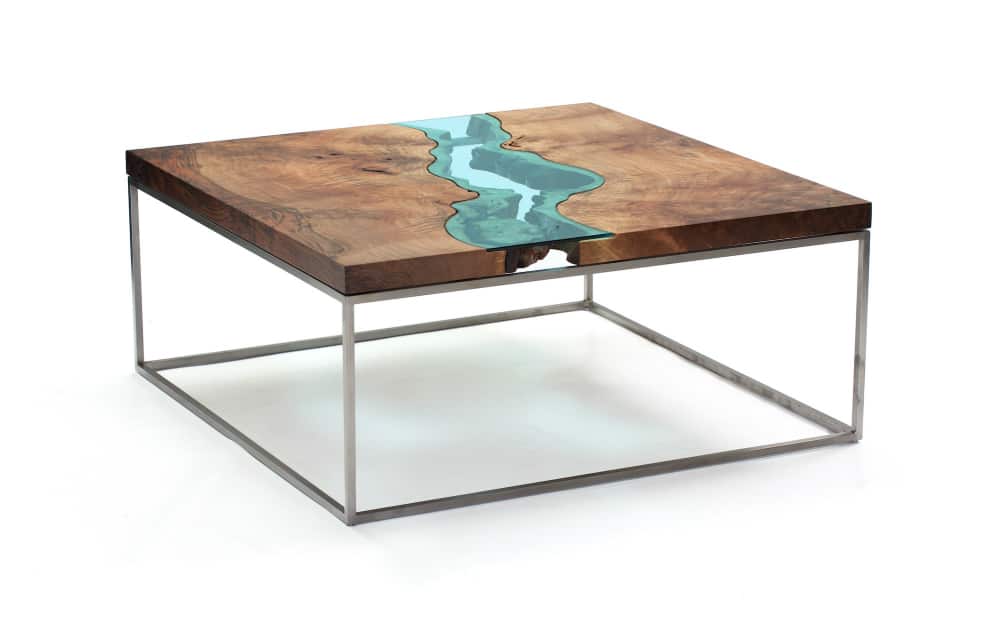 Square Walnut River-Coffee Table by Greg Klassen
