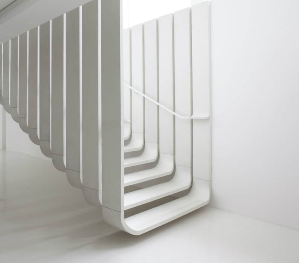 Suspended staircase by Zaha Hadid