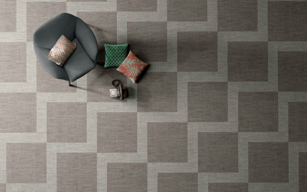 Textile floor tiles