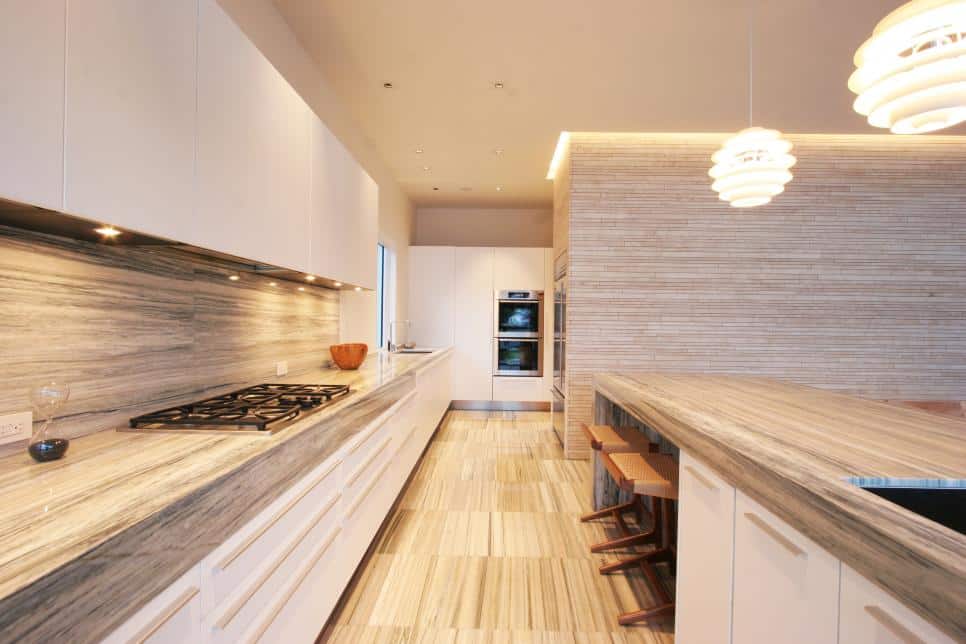 Wood-like stone unusual kitchen countertops