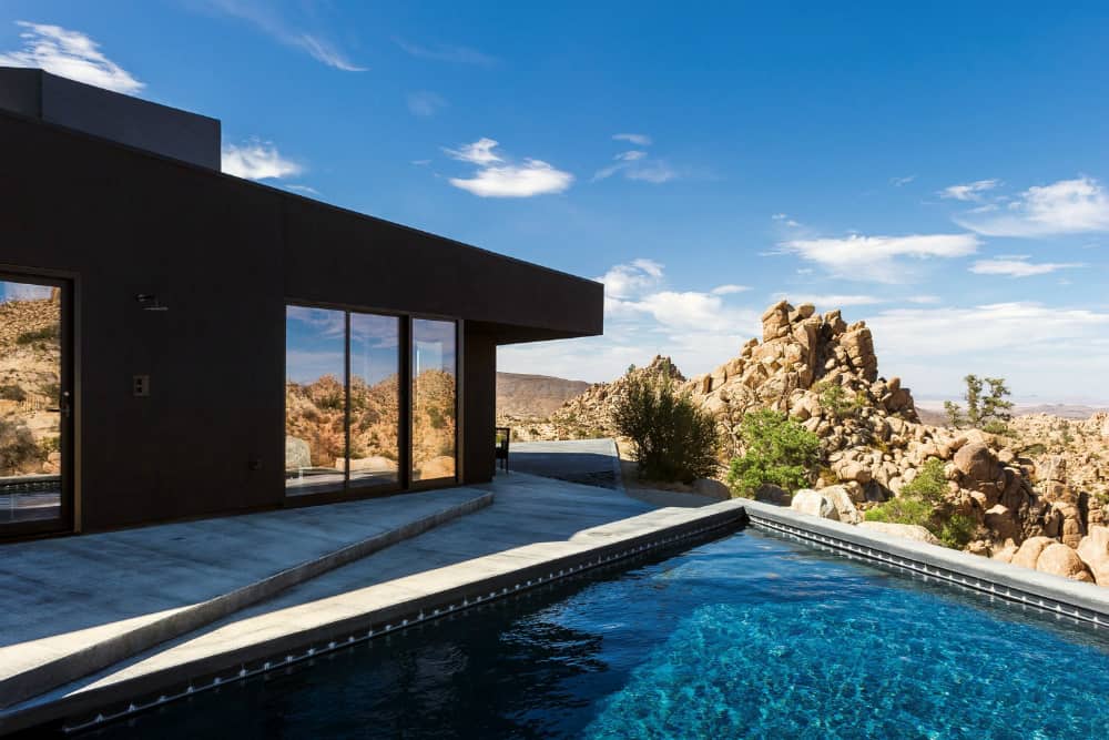 Black desert house swimming pool