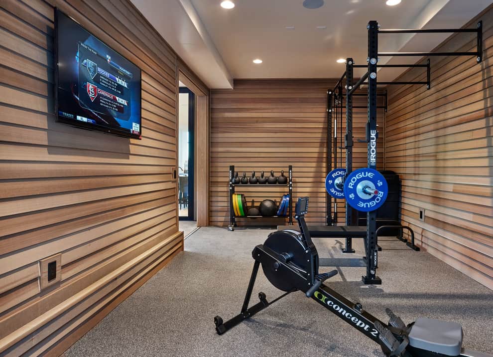 In-home wood-clad gym
