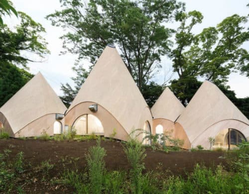 Teepee-Shaped Home Complex in the Mountains of Japan