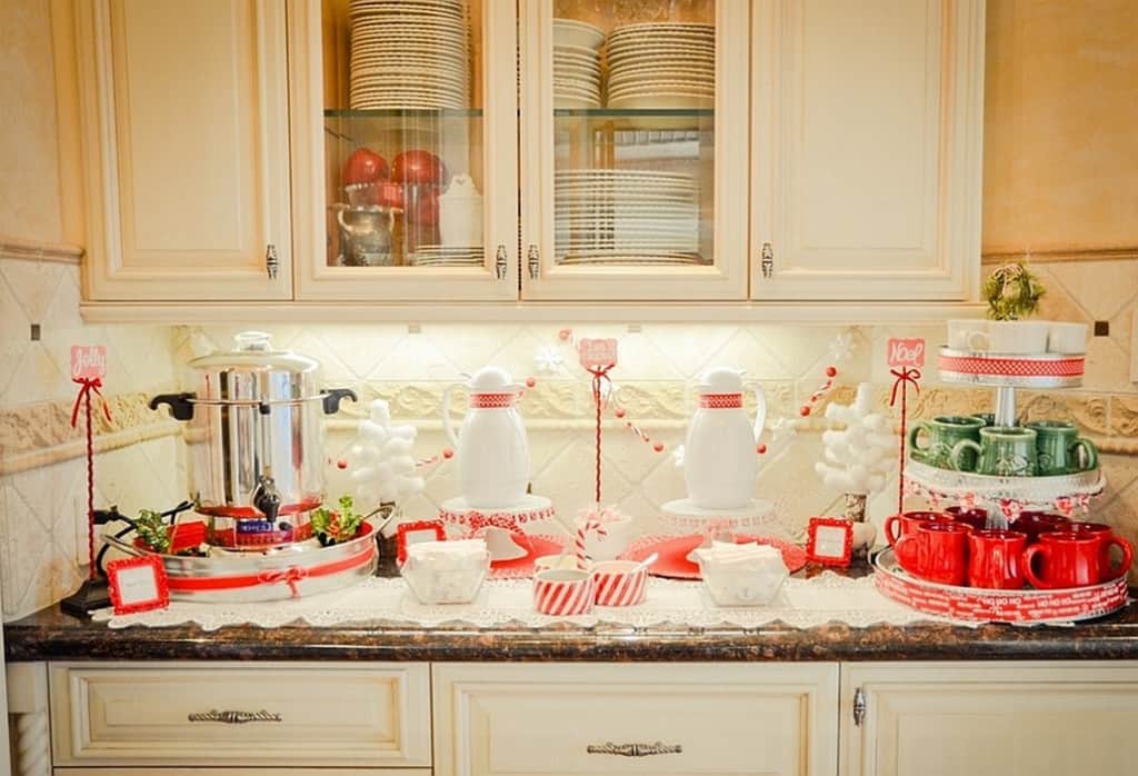 diy hot cocoa and coffee bar for holiday celebrations in the kitchen
