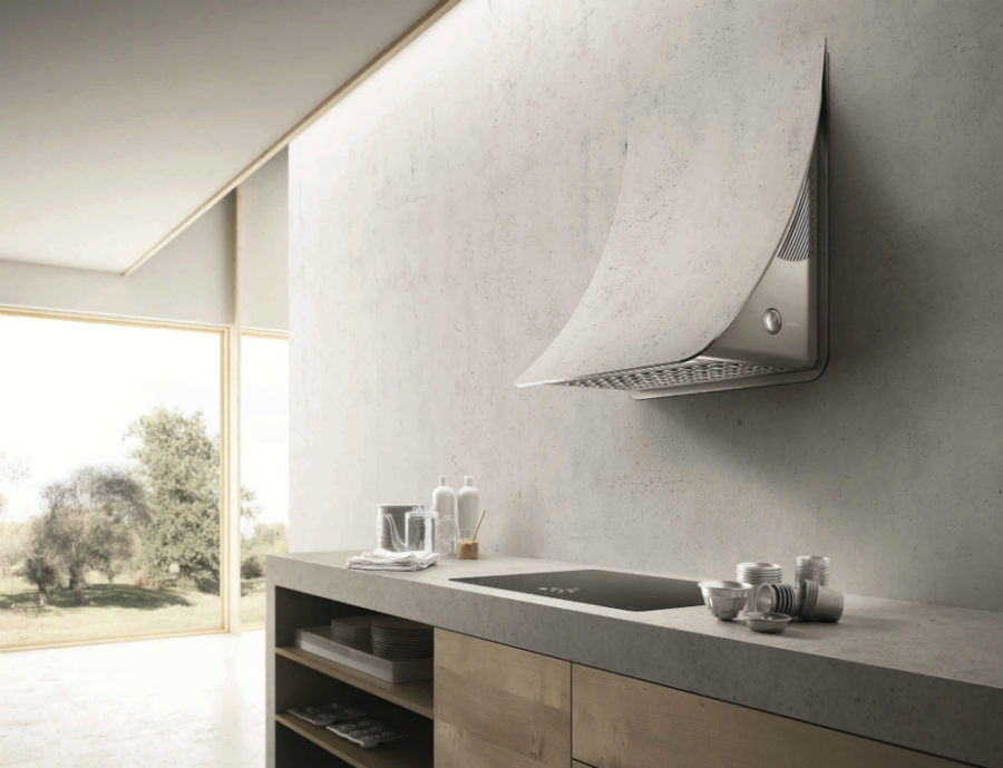 NUAGE wall-mounted steel cooker hood by Elica