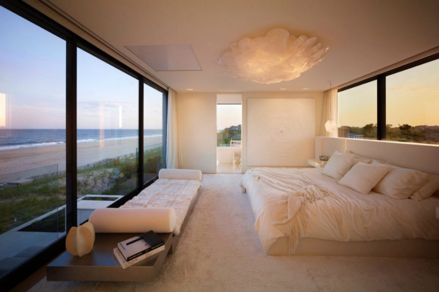 One of the bedrooms has views of both sides
