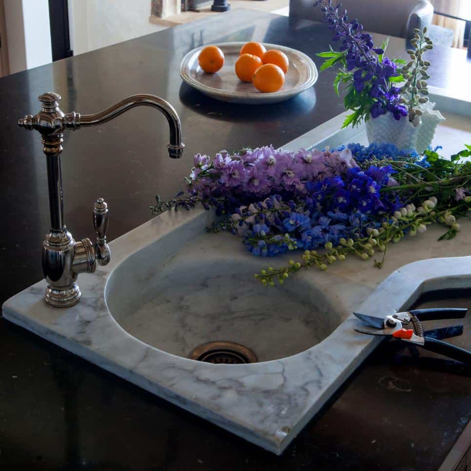 with Custom Built Marble Sink