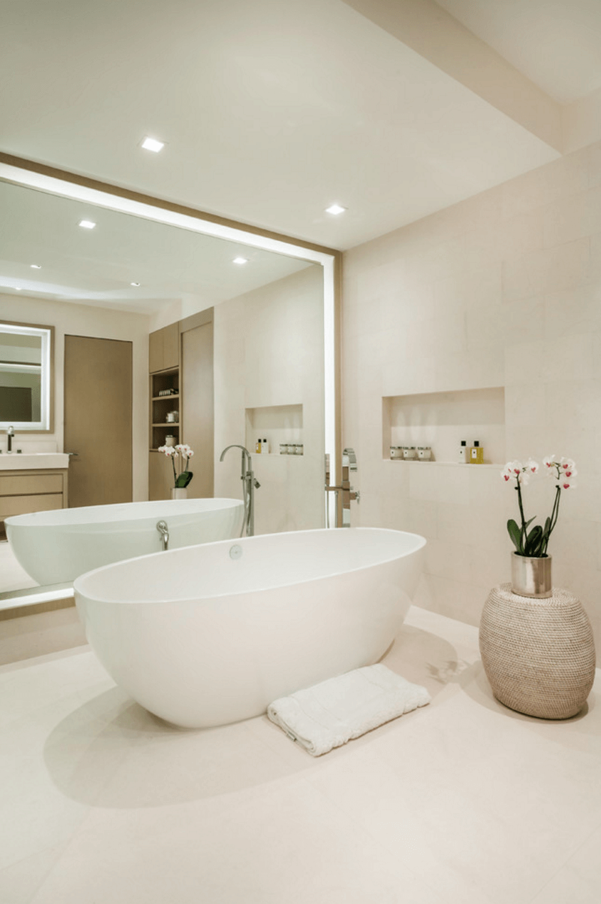 Big Bathroom Mirror Trend In Real Interiors, Contemporary Large Bathroom Mirrors